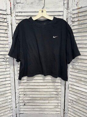 Women's Black Nike Crop Top Shirt Size XL